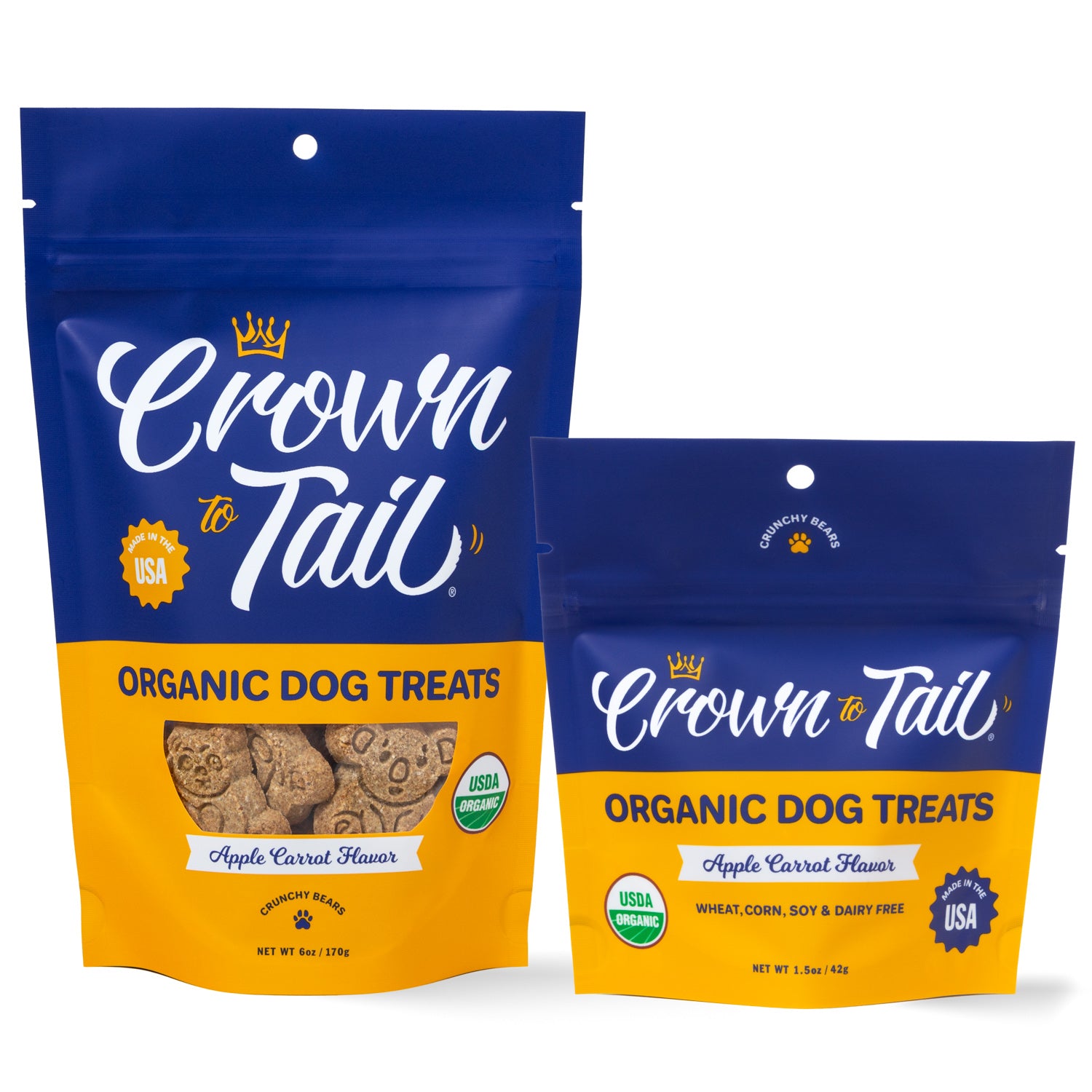 CROWN TO TAIL ORGANIC APPLE CARROT CRUNCHY DOG TREATS