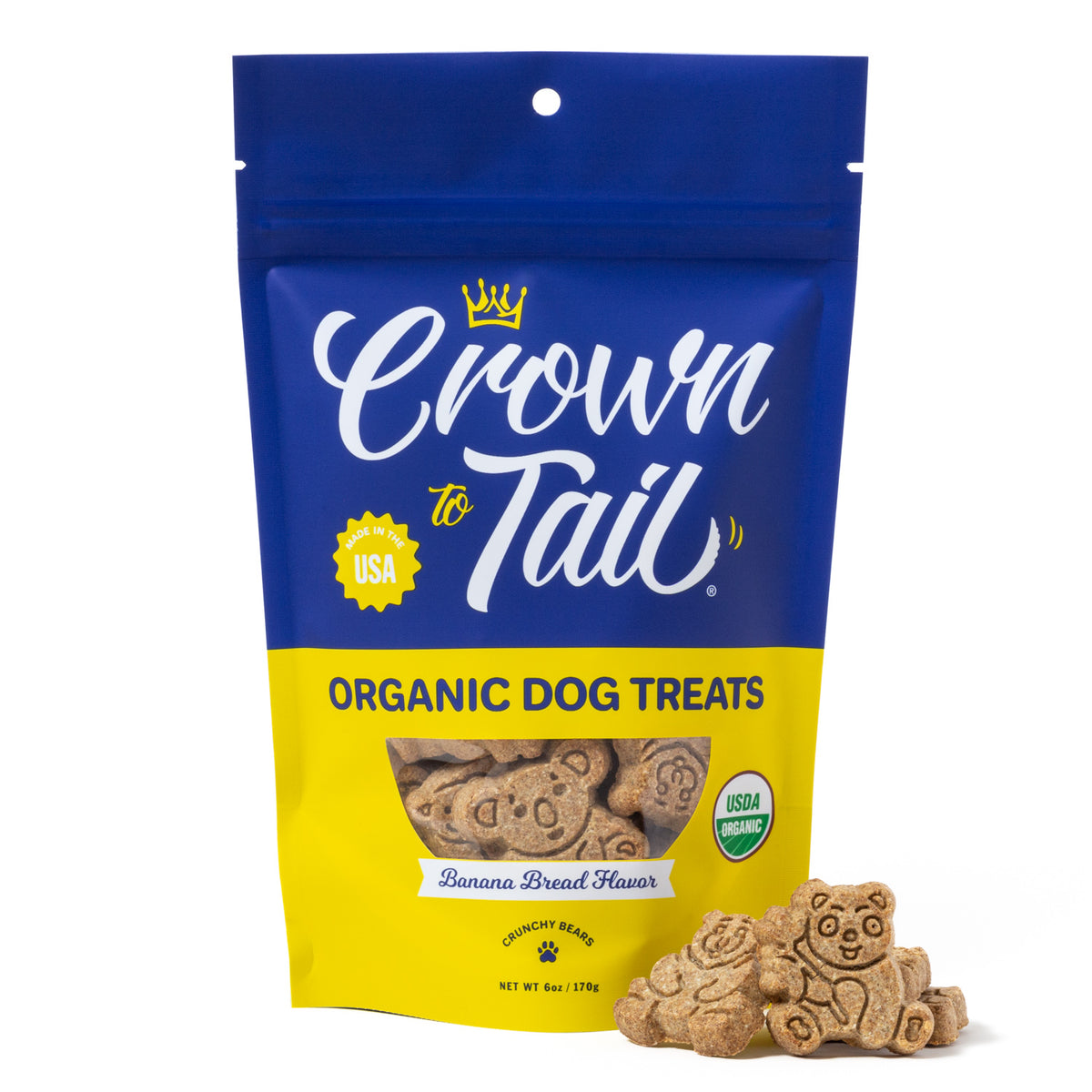 CROWN TO TAIL ORGANIC BANANA BREAD CRUNCHY DOG TREATS
