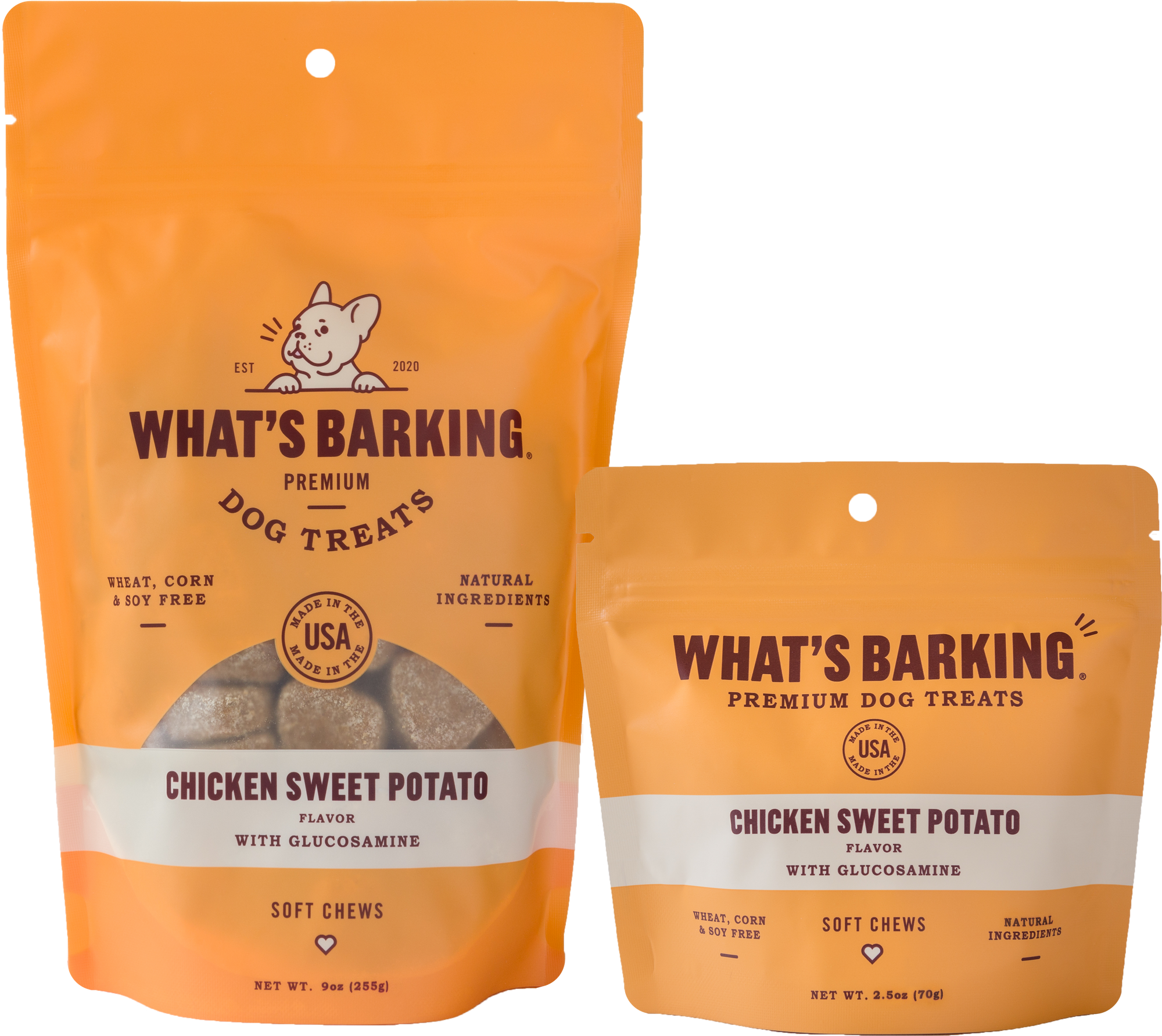 What's Barking Chicken Sweet Potato Soft Chew Dog Treats {with glucosamine}