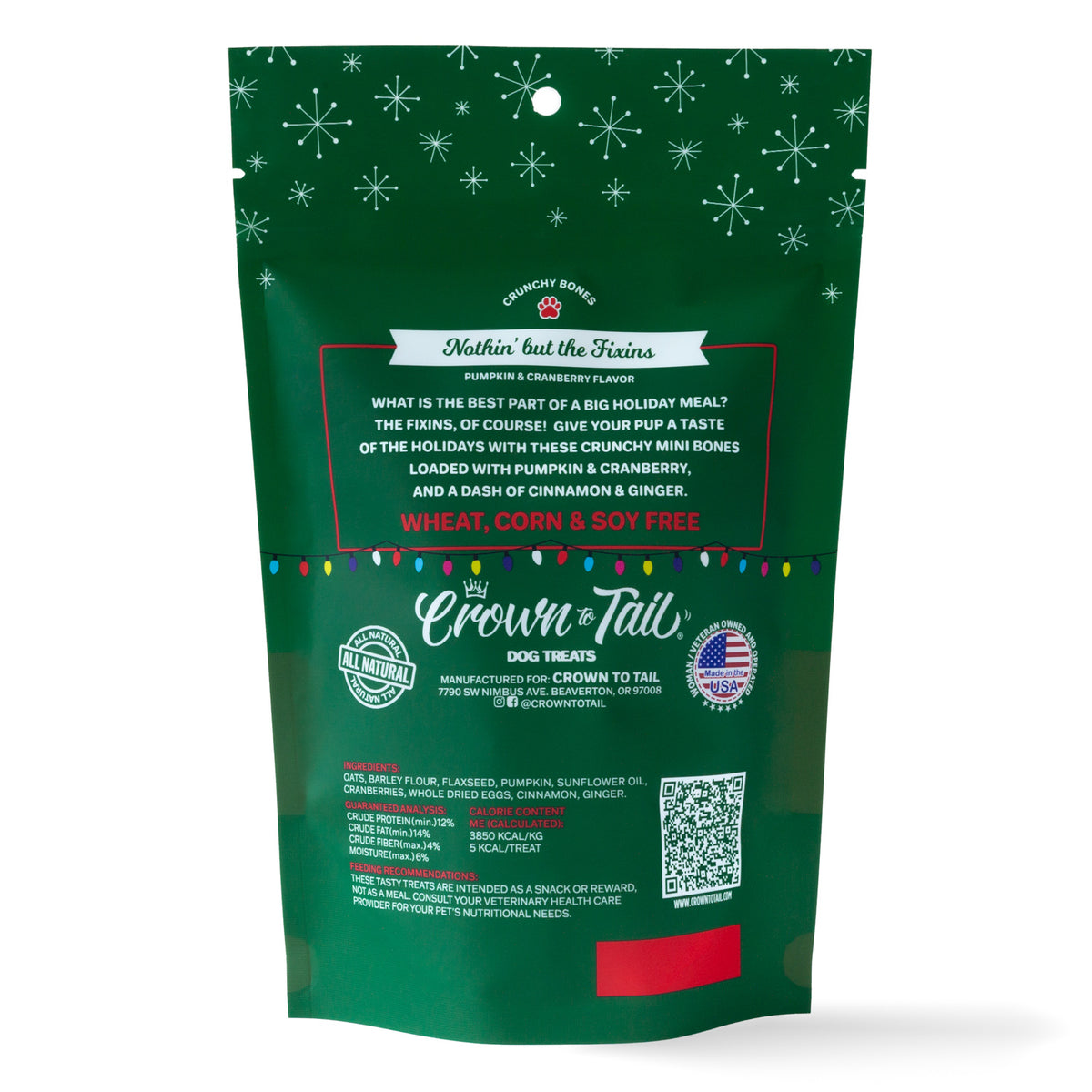 CROWN TO TAIL NOTHIN&#39; BUT THE FIXINS CRUNCHY DOG TREATS