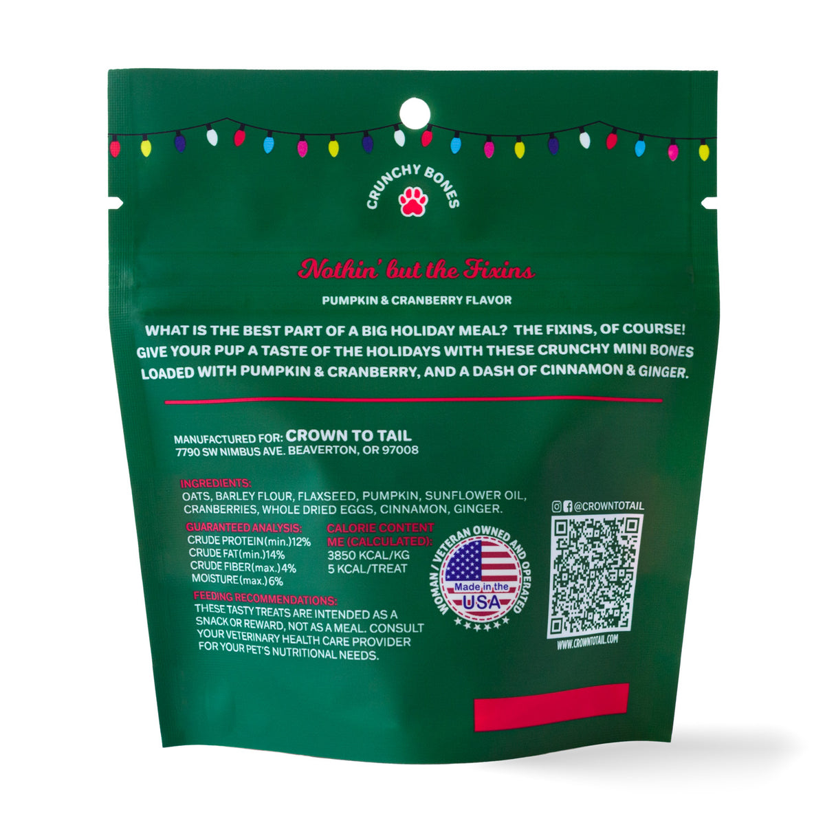 CROWN TO TAIL NOTHIN&#39; BUT THE FIXINS CRUNCHY DOG TREATS