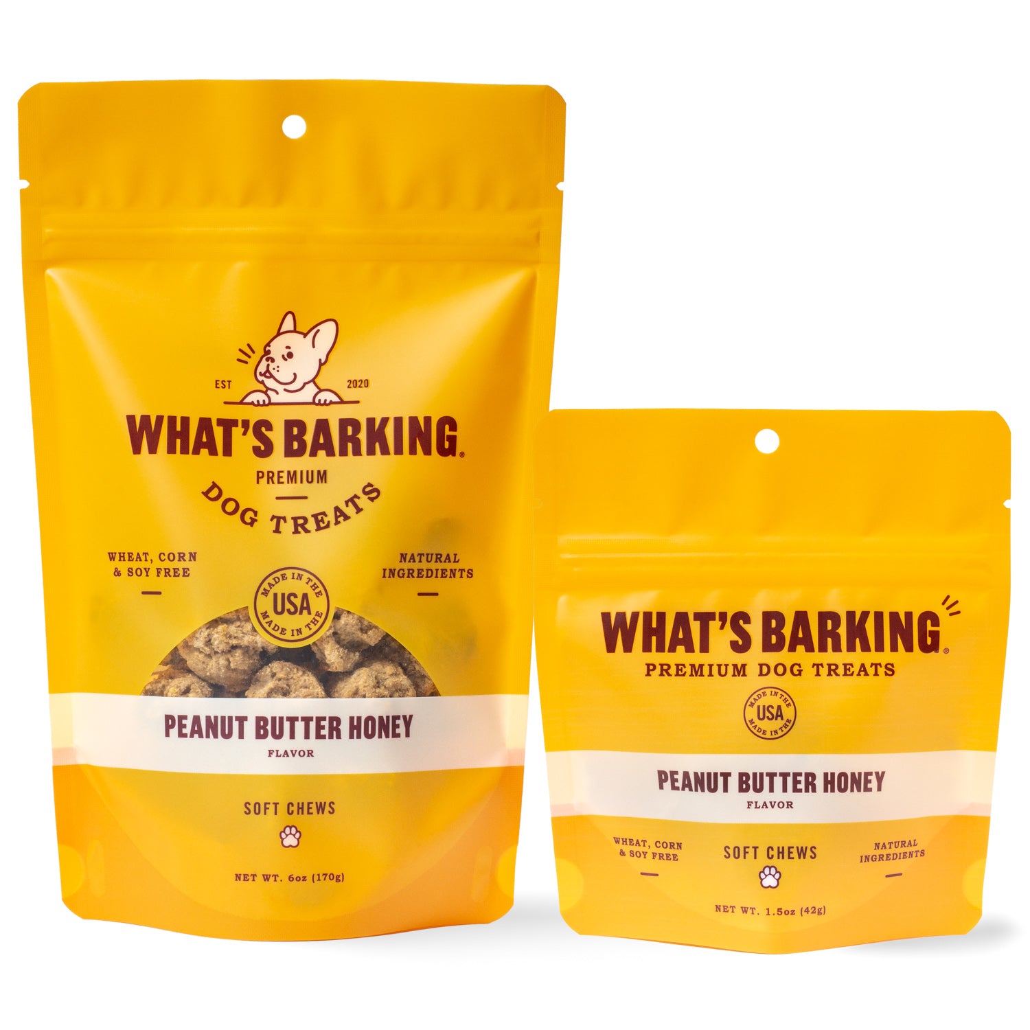 What's Barking Peanut Butter & Honey Chewy Dog Treats
