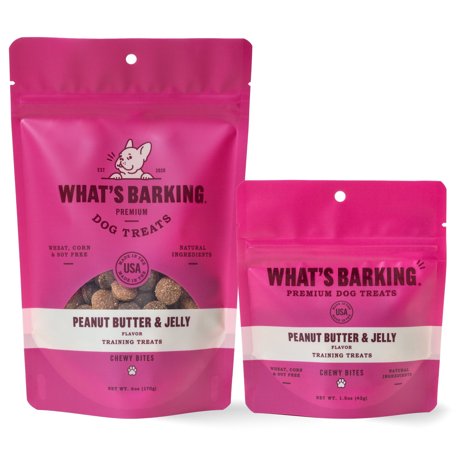 What's Barking Peanut Butter & Jelly Chewy Training Treats