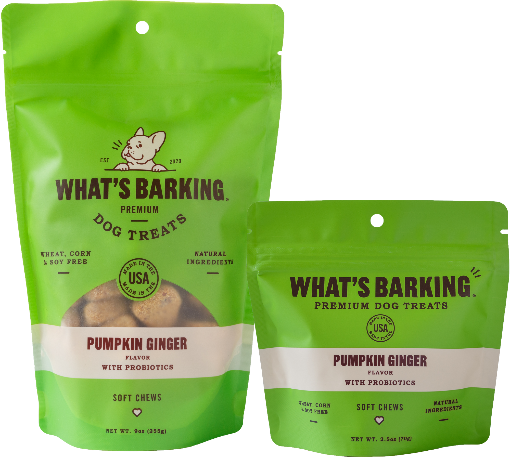 What's Barking Pumpkin Ginger Soft Chew Dog Treats {with probiotics}