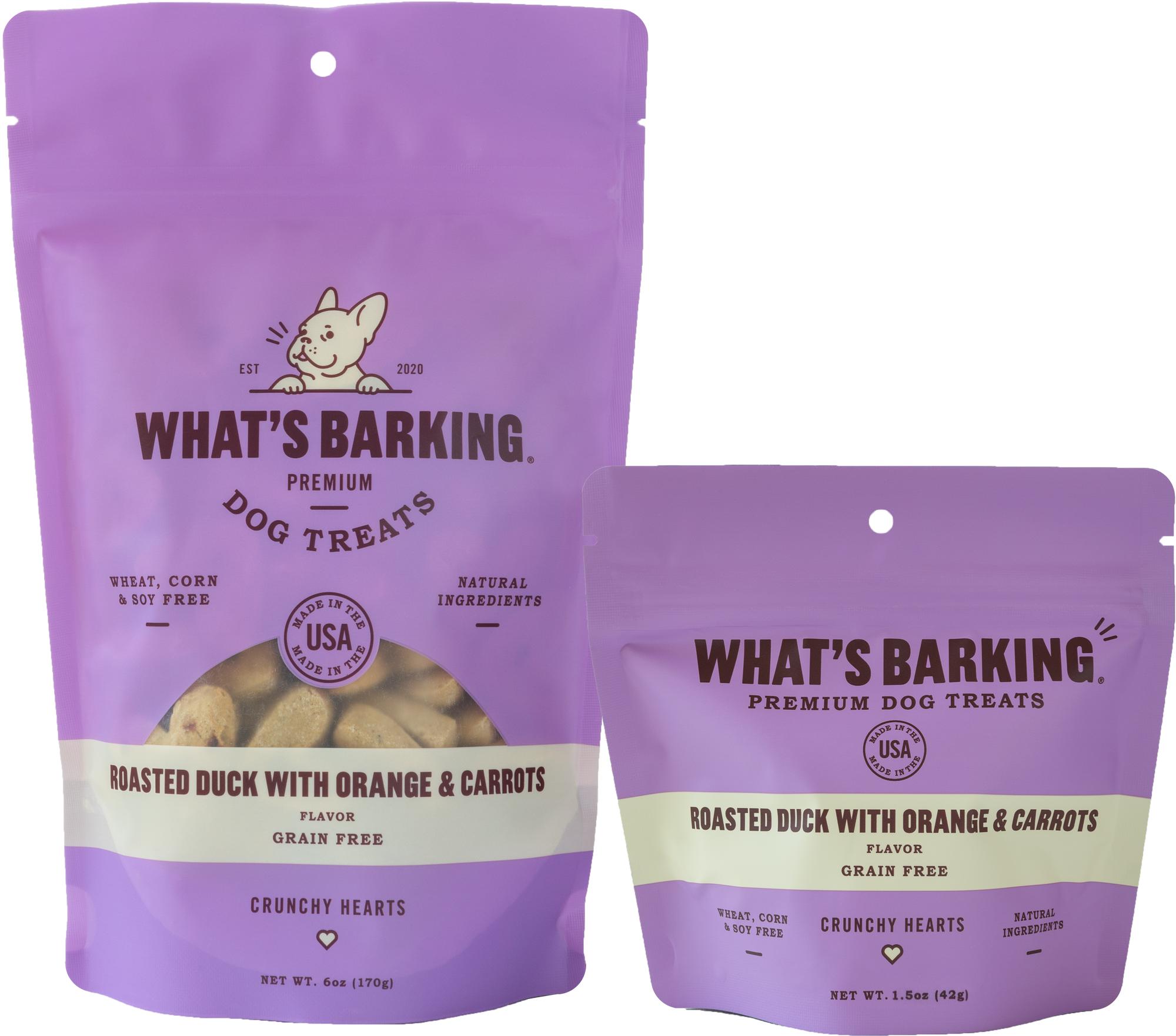 What's Barking Roasted Duck with Orange & Carrot Crunchy Dog Treats