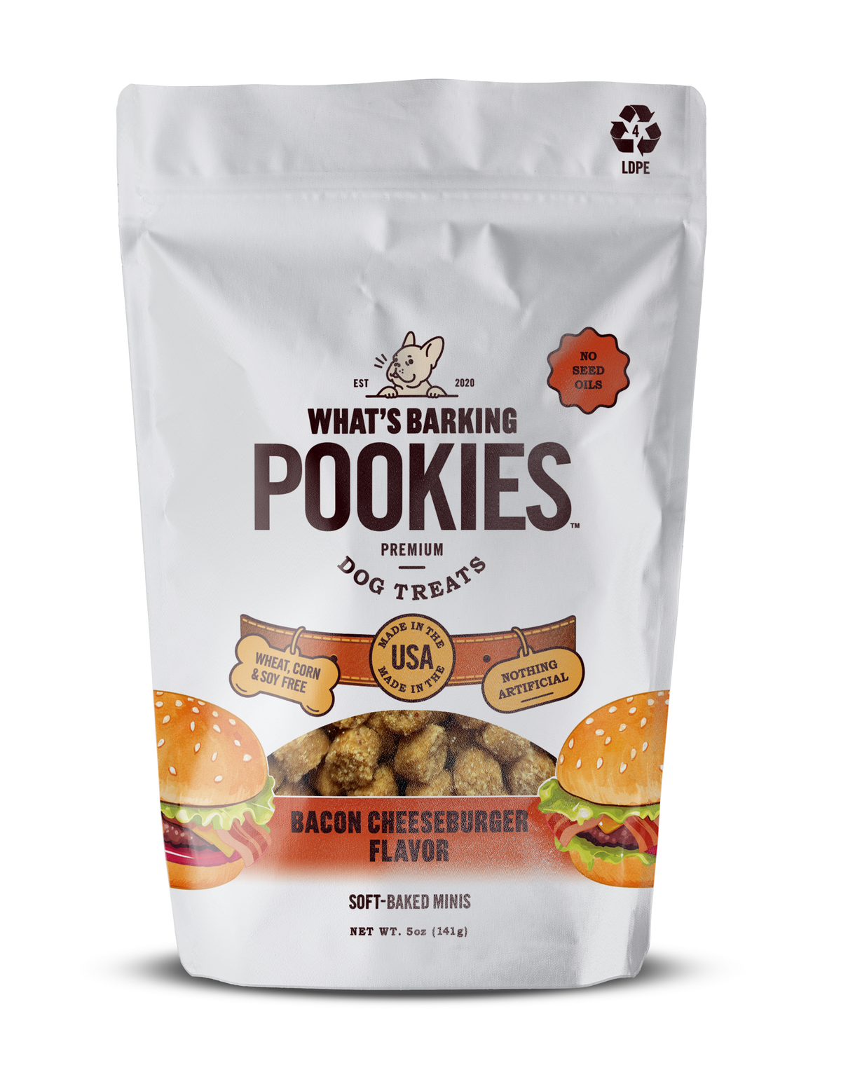 What's Barking Pookies Bacon Cheeseburger Dog Treats