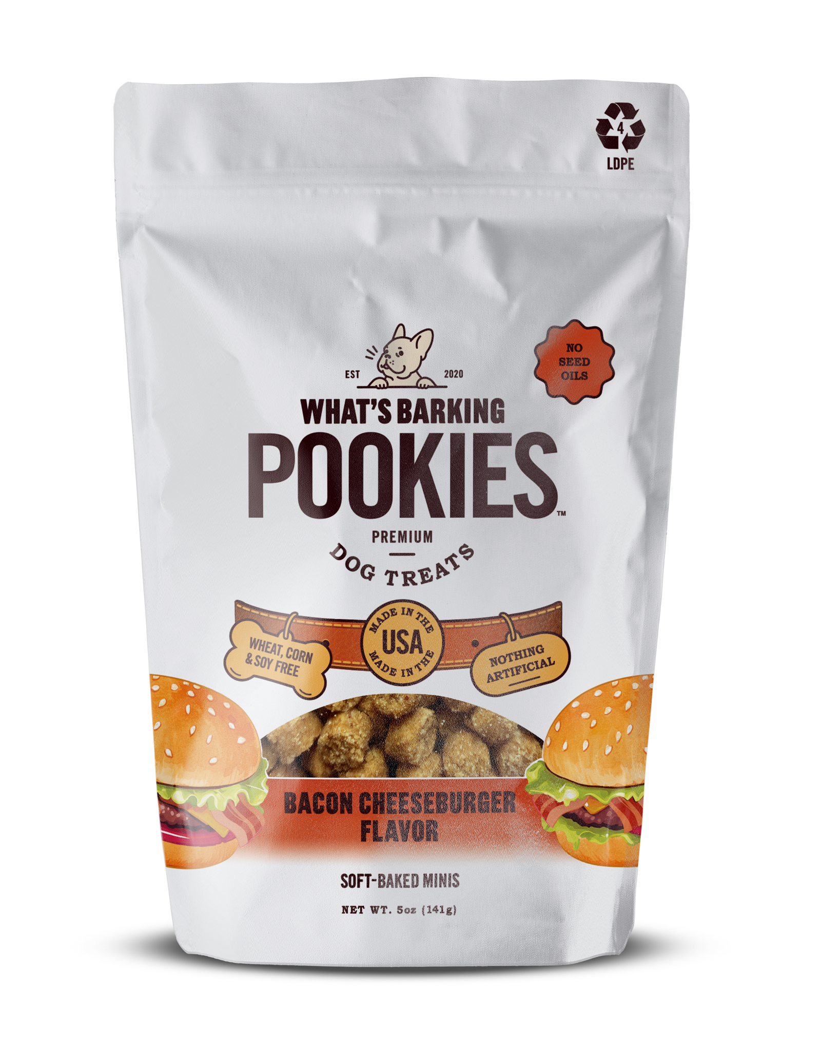 What's Barking Pookies Bacon Cheeseburger Dog Treats