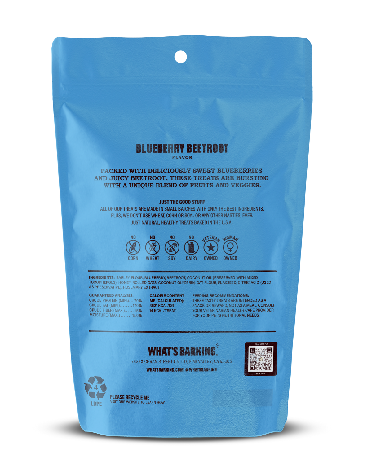 What&#39;s Barking Blueberry Beetroot Dog Treats