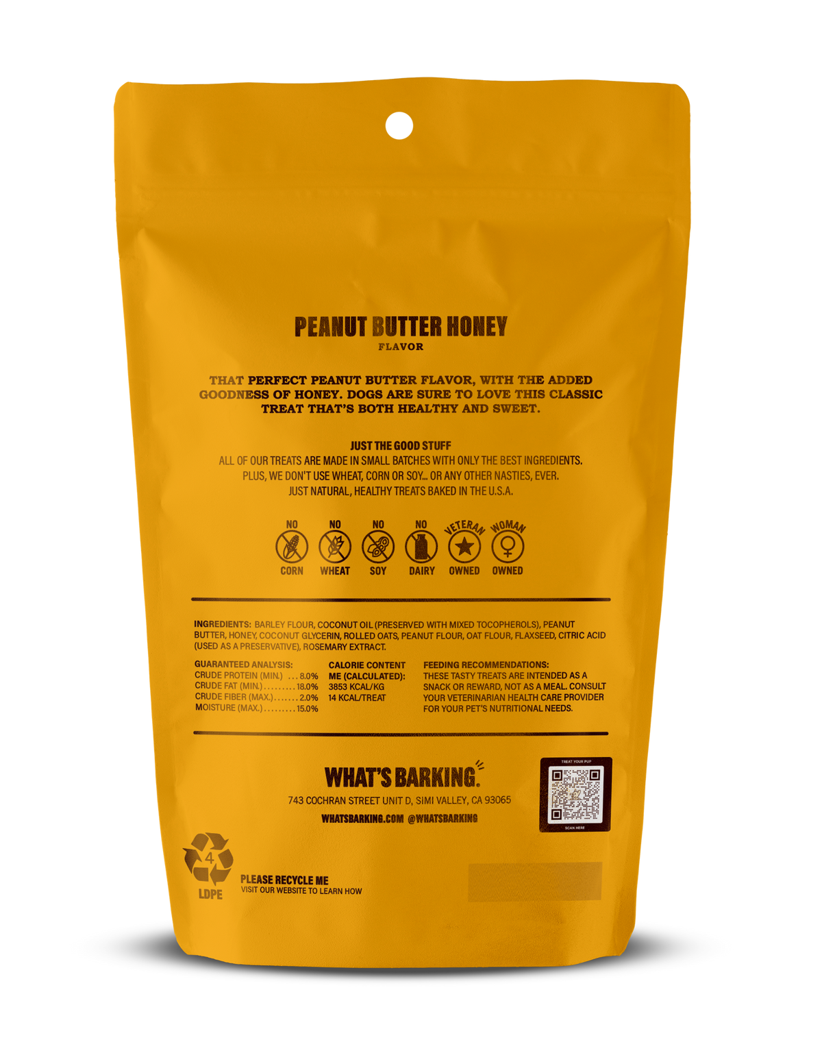 What&#39;s Barking Peanut Butter Honey Dog Treats