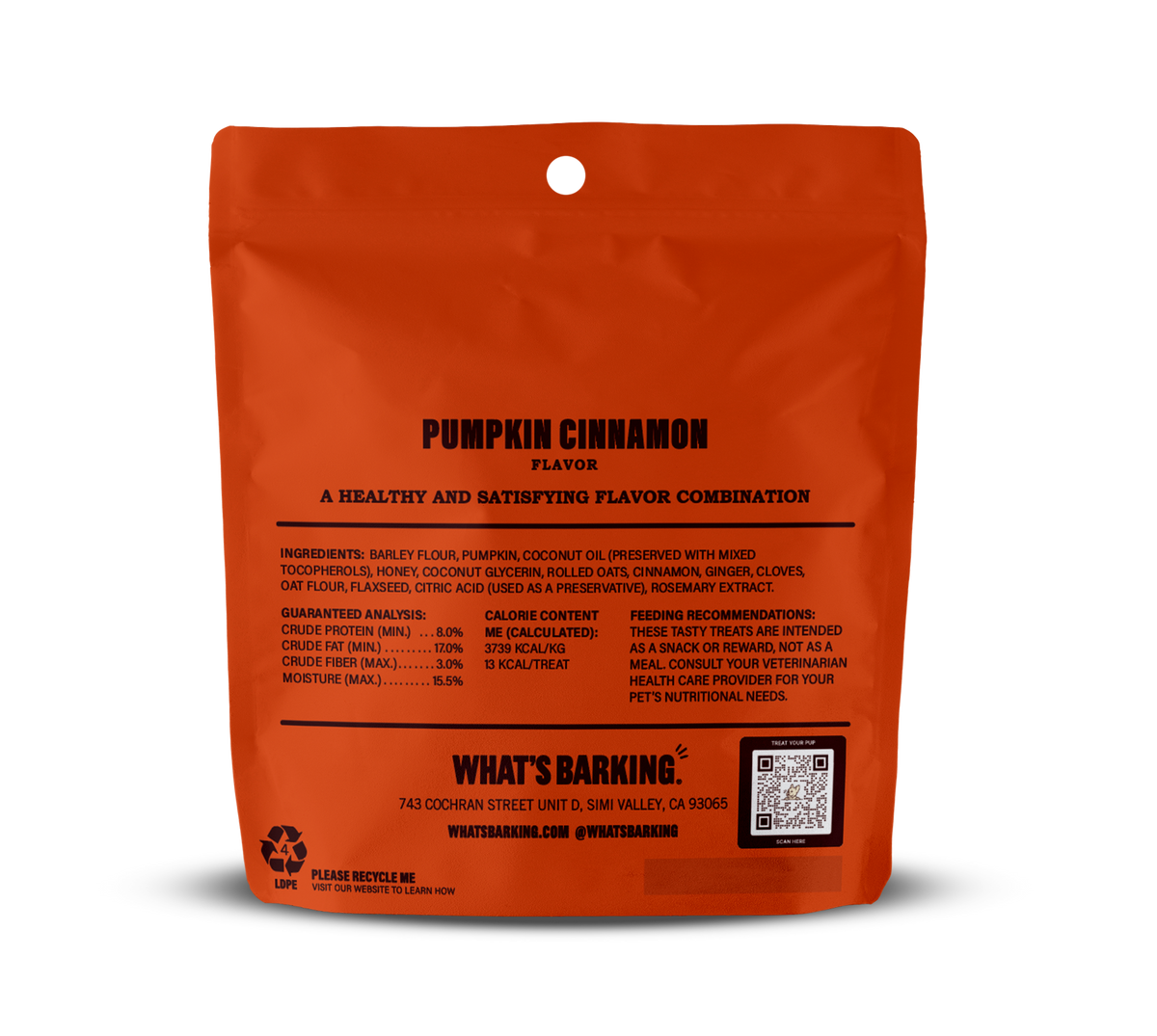 What&#39;s Barking Pumpkin Cinnamon Dog Treats