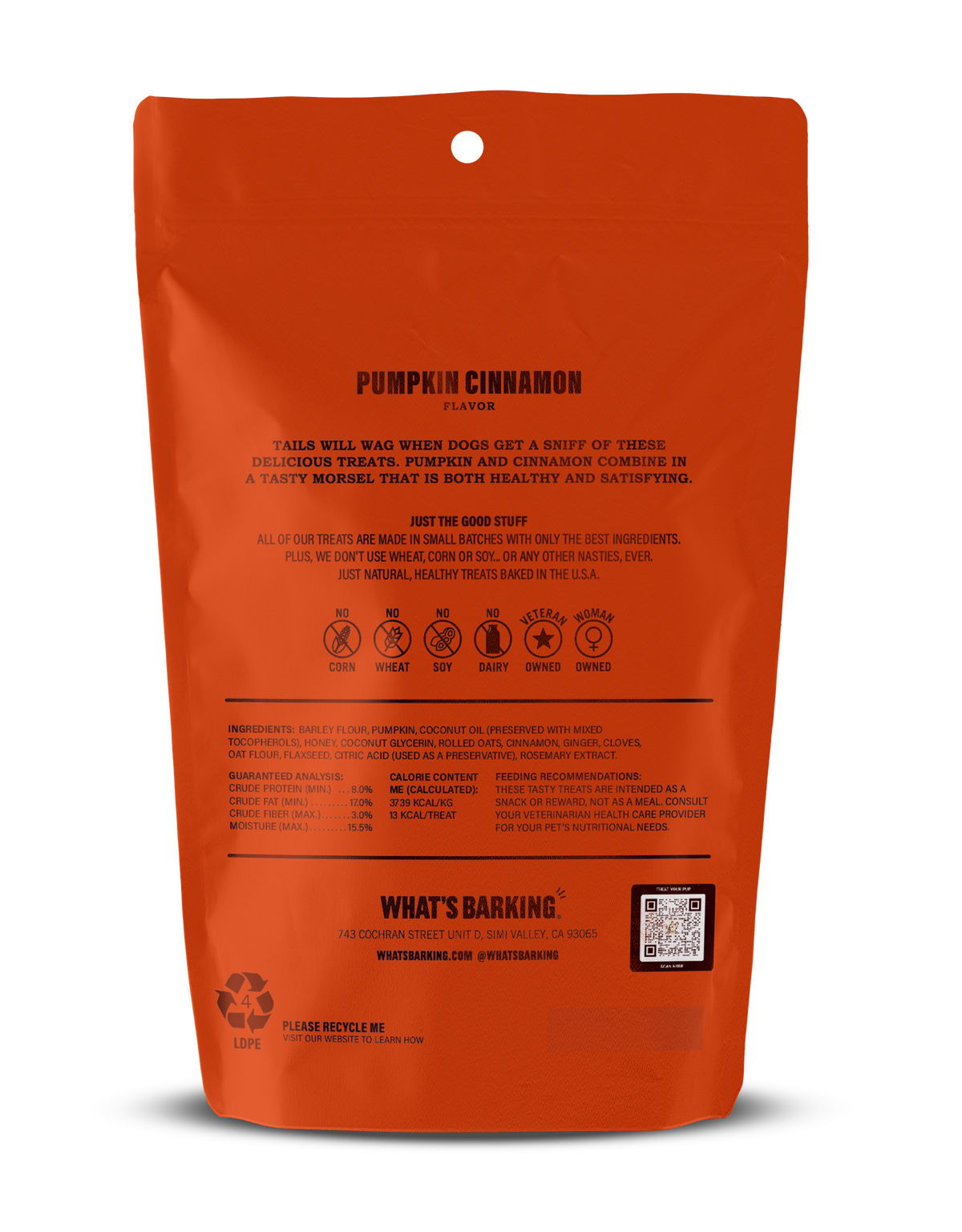 What&#39;s Barking Pumpkin Cinnamon Dog Treats